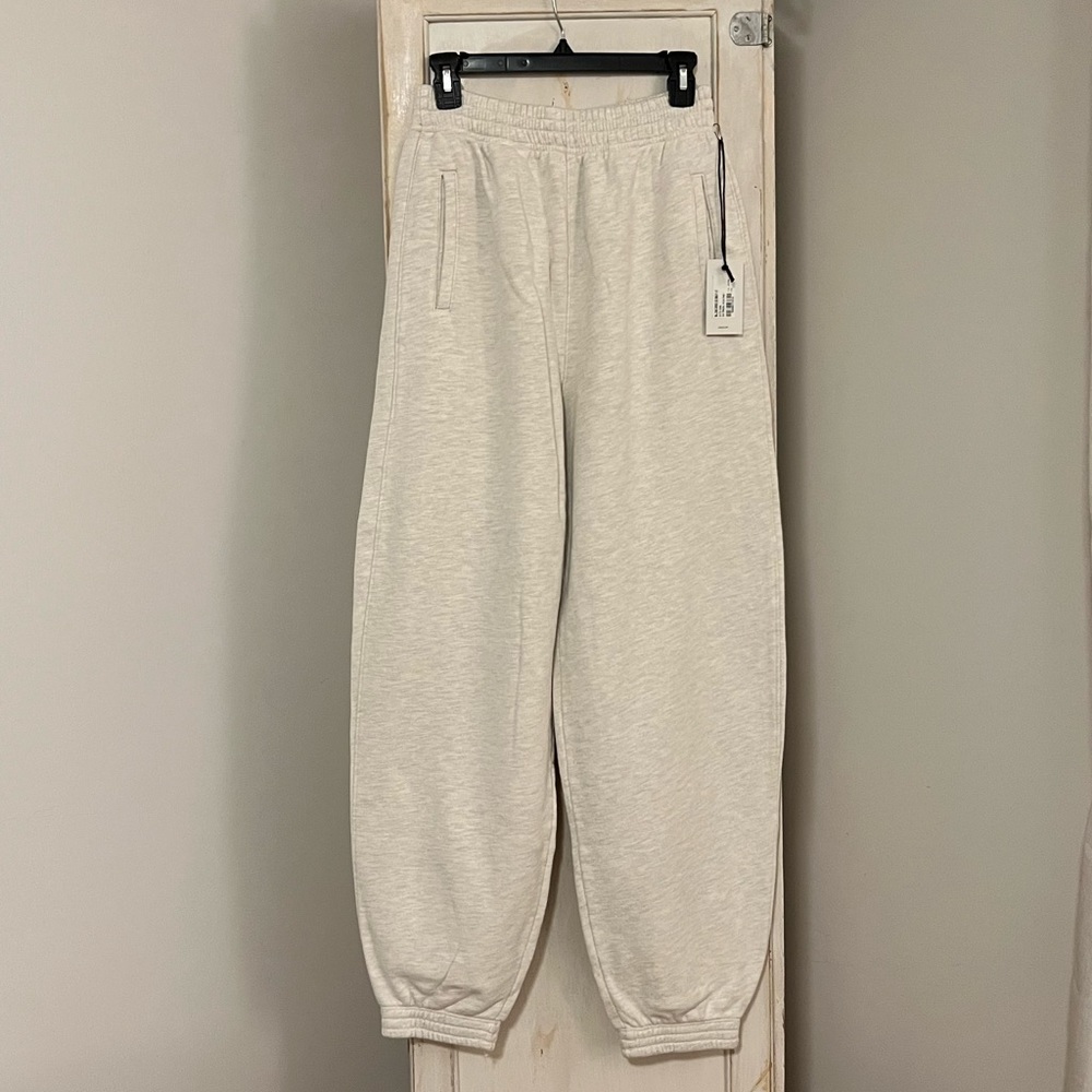AGOLDE NWT Balloon Curved Leg Sweatpant in Oatmeal Heather, Sz S